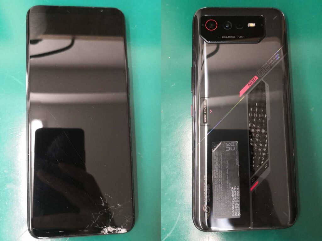 ASUS ROG Phone 6 シリーズ】ガラスひび割れ 液晶漏れ 滲み 表示 ...